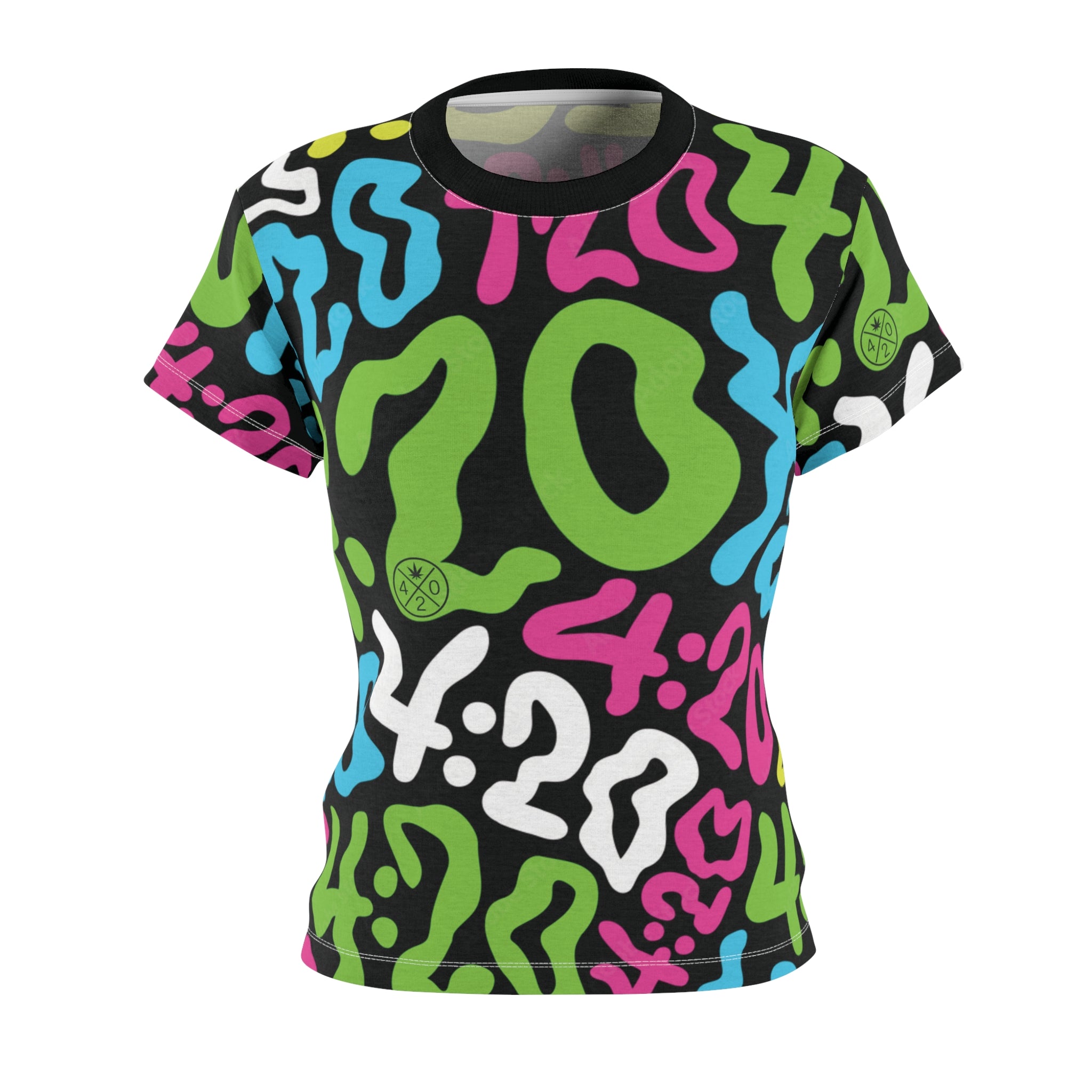 4:20 Neon Graffiti Women's Tee — All-Over Print Cut & Sew