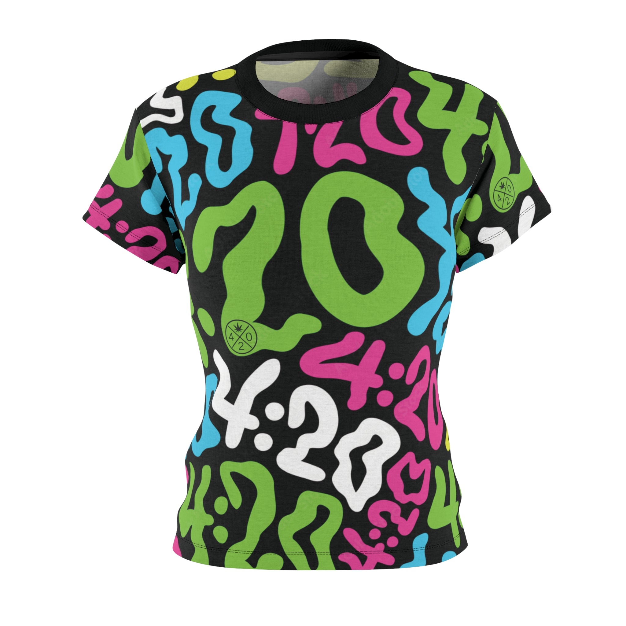 4:20 Neon Graffiti Women's Tee — All-Over Print Cut & Sew