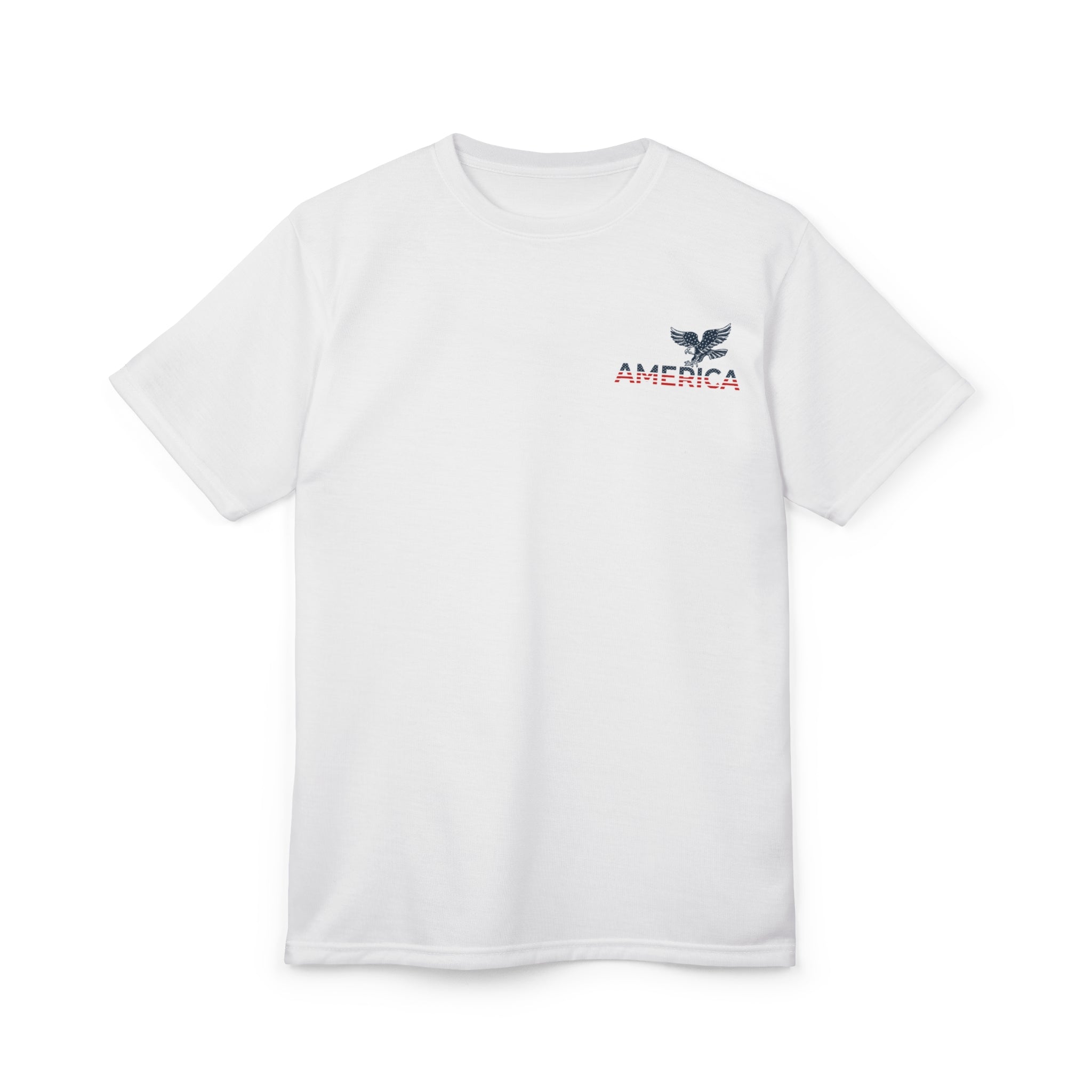 American Lettering Tee — Front Logo & Flag Fist Back - Unisex