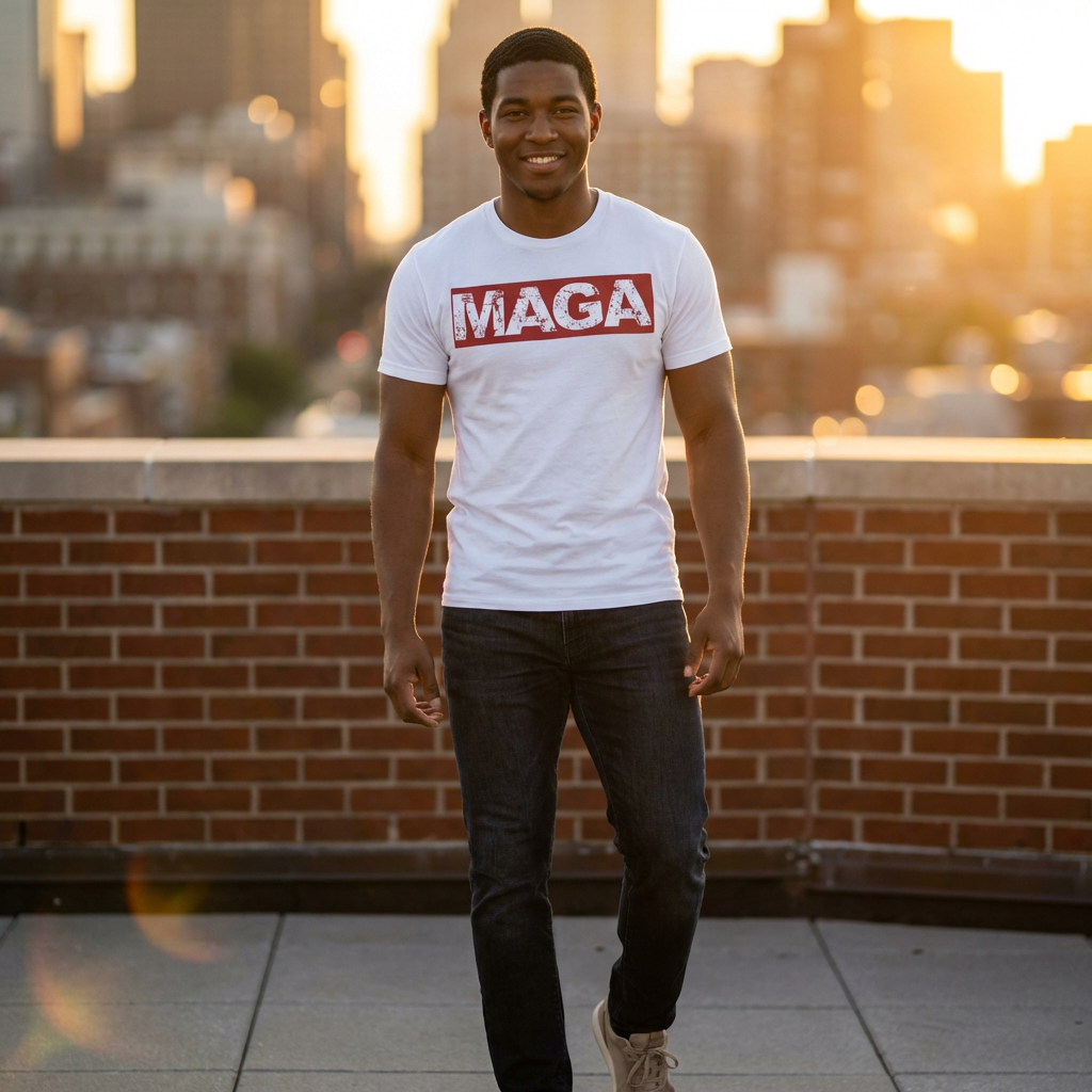 MAGA Custom Distressed Red Block Unisex T‑Shirt