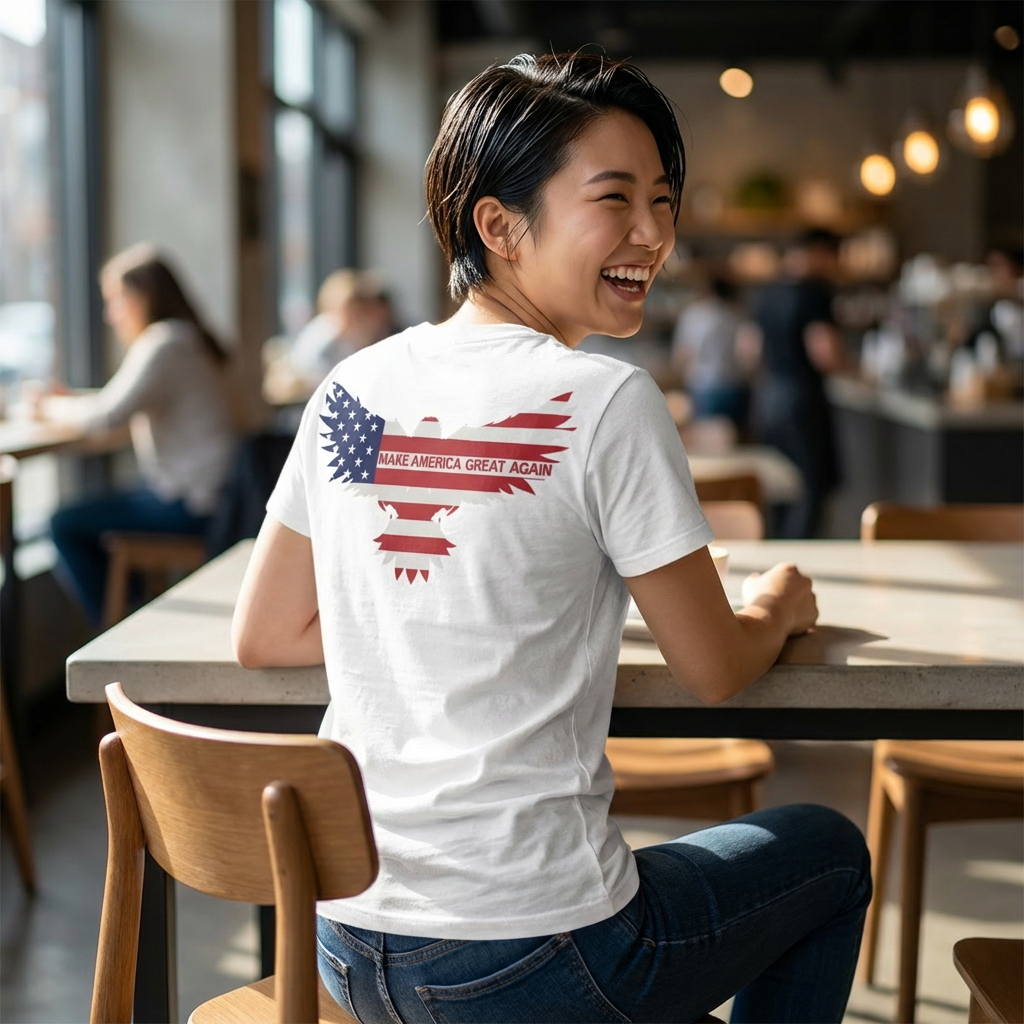 MAGA Custom Distressed Red Block Unisex T‑Shirt