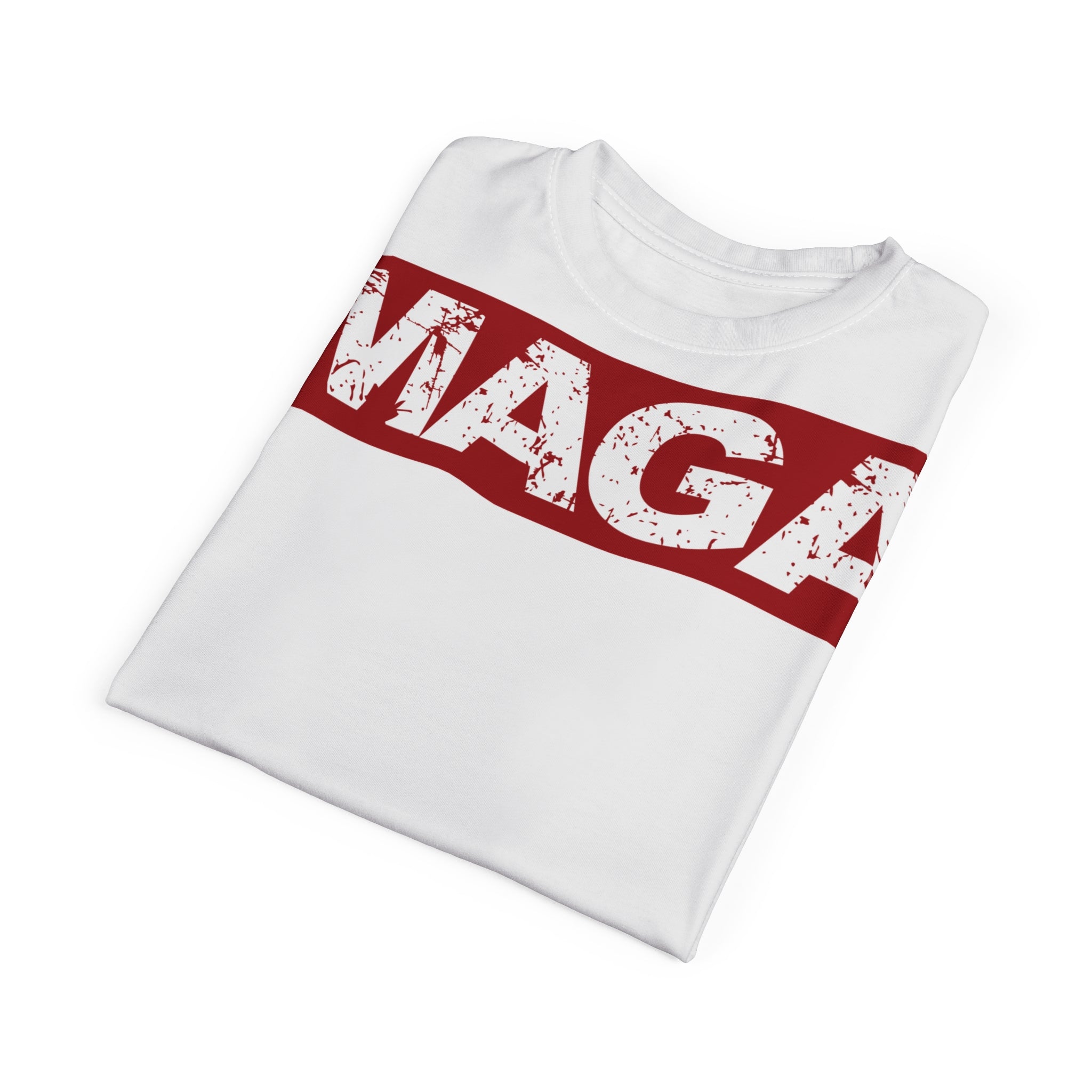 MAGA Custom Distressed Red Block Unisex T‑Shirt
