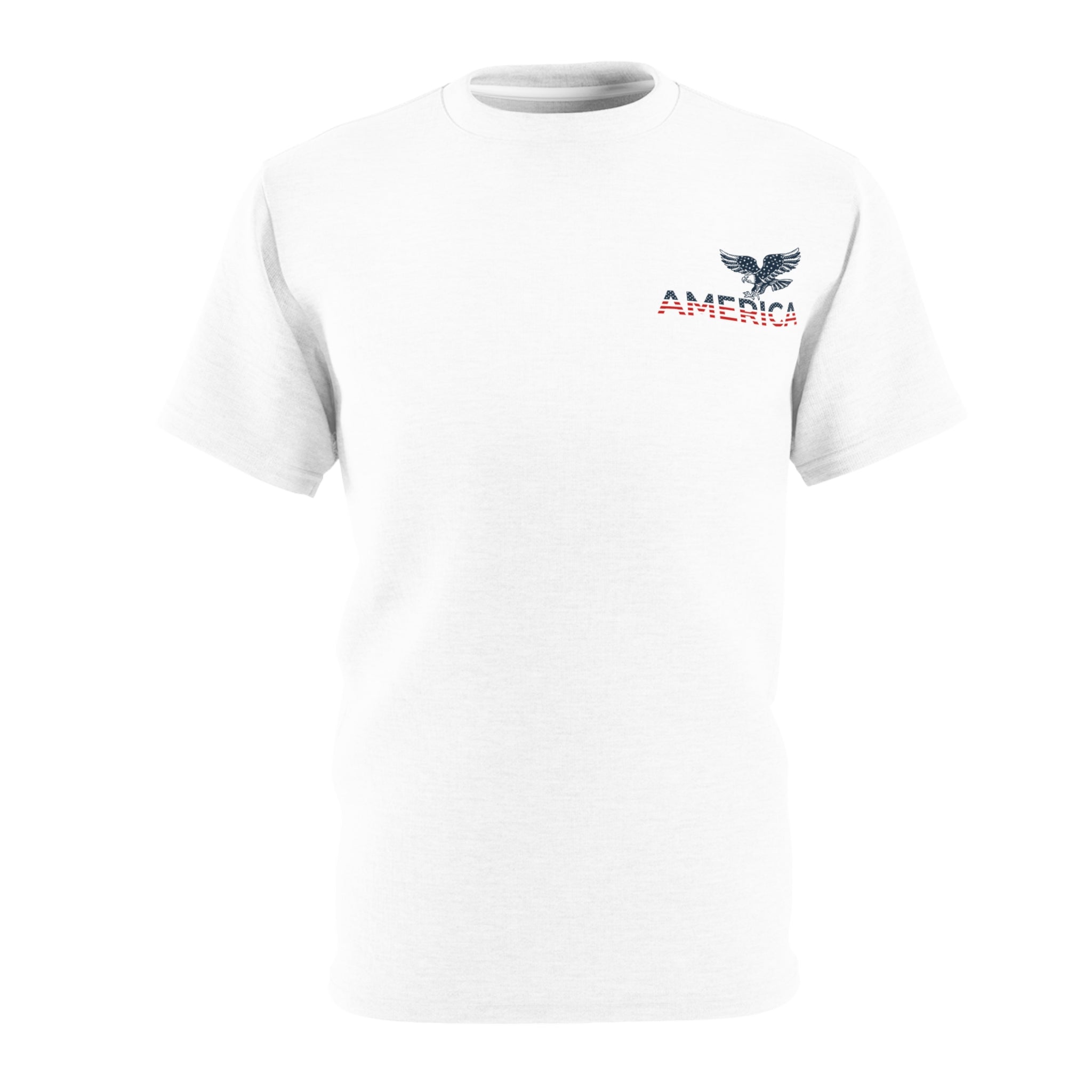 American Lettering Tee — Front Logo & Flag Fist Back - Unisex