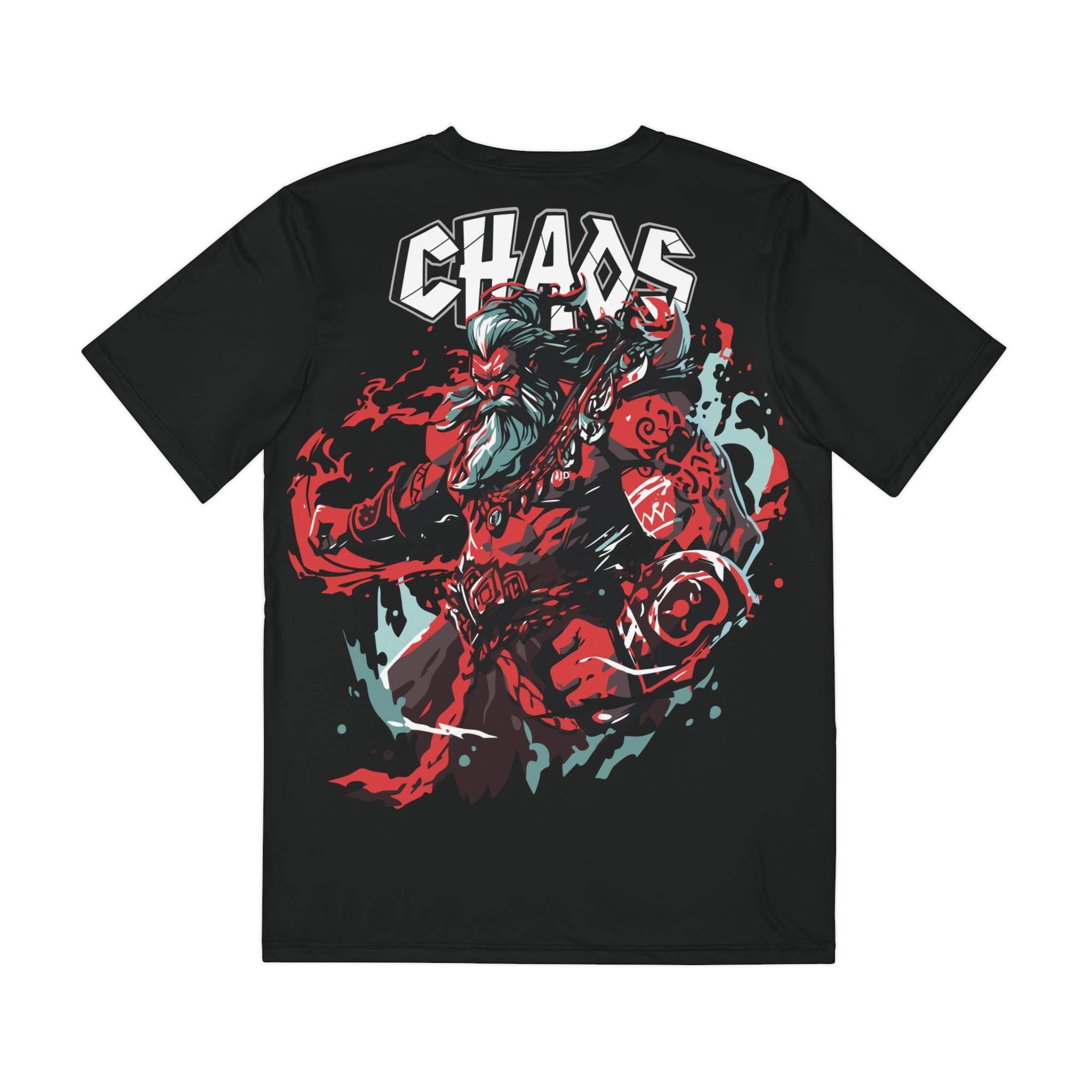 Chaos Warrior Graphic Unisex Tee - Viking Berserker Back Print
