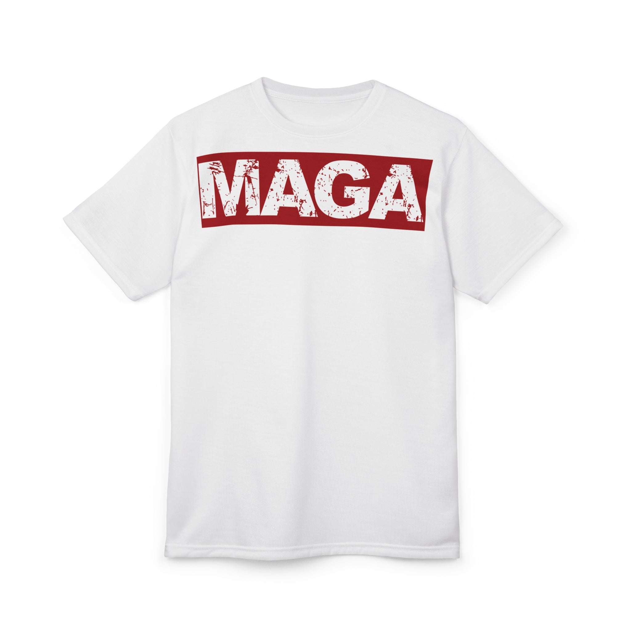 MAGA Custom Distressed Red Block Unisex T‑Shirt