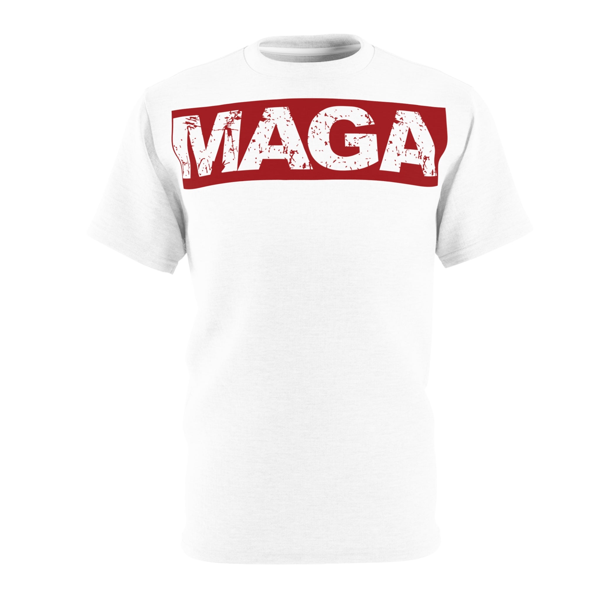 MAGA Custom Distressed Red Block Unisex T‑Shirt